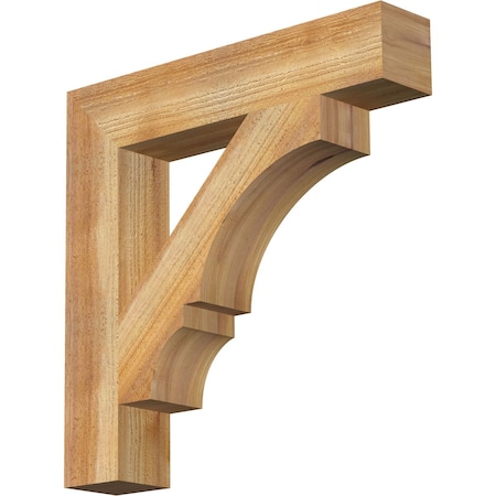 Balboa Block Rough Sawn Bracket, Western Red Cedar, 4"W x 22"D x 22"H